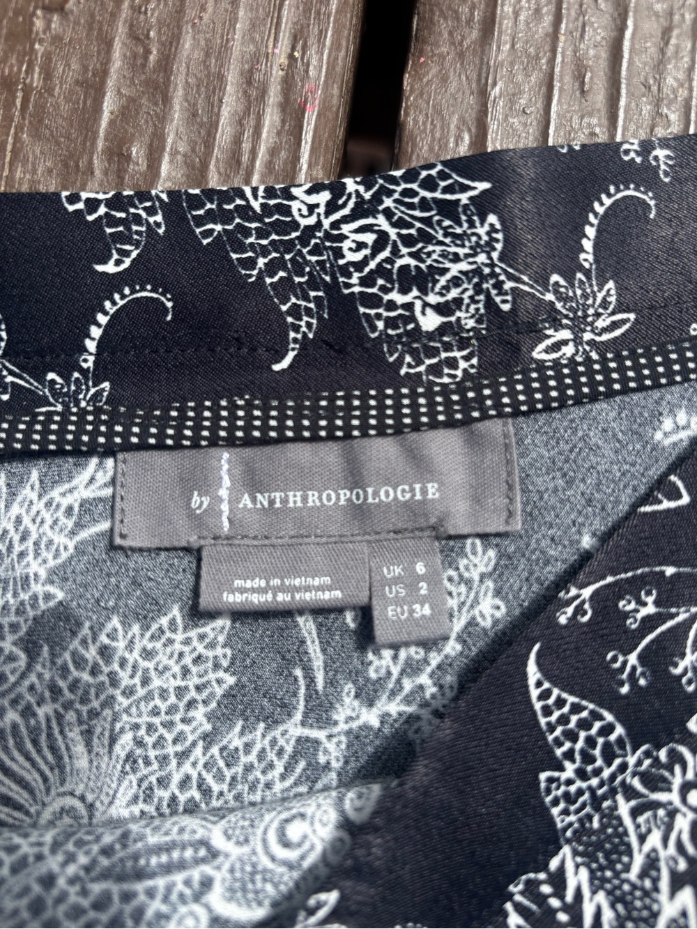 Anthropologie Black & White Paisley Maxi Skirt - Picture 4 of 4